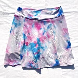 Dona Jo Athletic Skirt Skort Womens 2 Large Blue Pink Tie Dye Tam G